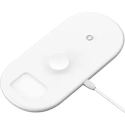 Бездротовий зарядний пристрій Baseus Smart 3 в 1 (Phone + Watch + Pods) 18W WX3IN1-C02 White
