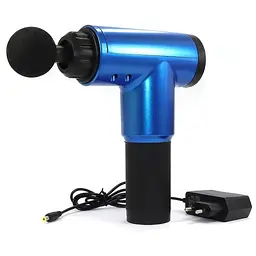 Ручний масажер перкусійний масажний пістолет акумуляторний синій 20W Massage gun