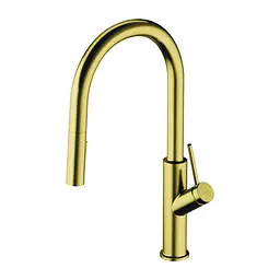 Змішувач для кухні з витяжним виливом Omnires Bend brushed brass (BE6455BSB) матова латунь