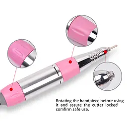 Фрезер-машинка для манікюру та педикюру з педаллю Beauty nail 9-1 DM-208 корекції штучних нігтів 6 насадок 25 т об/хв Рожева - мініатюра 4