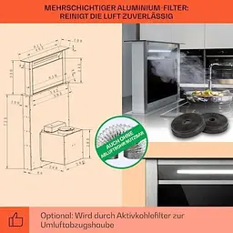Витяжка Klarstein Royal Flush Eco 60 см 576 м³ (10032863) - мініатюра 5