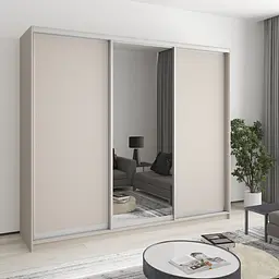 Шафа-купе тридверна MebelStar Комбо AL 2ДСП/Дзеркало 240x60x210 см Кашемір (MBS-3364)