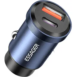 Зарядний пристрій Essager Gyroscope Mini Charger USB-A + USB-A 30W Blue