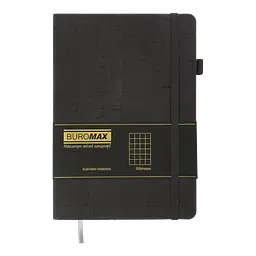 Блокнот діловий Buromax Logo2U Wood А5 96 арк. в клітинку обкладинка штучна шкіра сірий (BM.295114-09) - мініатюра 2