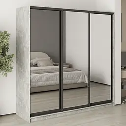 Шафа-купе тридверна MebelStar Комбо BG 3 Дзеркала 210x60x210 см Бетон (MBS-9321)