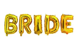 Фольговані повітряні кулі напис-гірлянда "BRIDE" (5 букв 40") золота