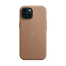 Чехол для Apple iPhone 15, FineWoven Case with MagSafe, коричневый, защитная накладка из материала FineWoven, противоударный, для iPhone, защита всего корпуса, поддержка беспроводной зарядки и MagSafe, (ARM71973) - мініатюра 5