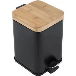 Кошик для сміття Yoka Sido Black Bamboo 3л. для ванної кімнати CH.SIDO-BLK, Чорний матовий