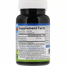 Вітамін К-2 Carlson Labs Vitamin K2 MK-7 45 мкг 180 капсул - мініатюра 2