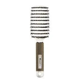 Щітка для волосся масажна продувна Salon Professional з ворсом вигнута 0077B