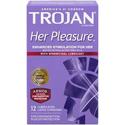 Упаковка 12 шт. Trojan Her Pleasure Sensations Armor зі сперміцидним лубрикантом