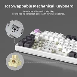 Клавіатура MageGee Light 87 USB Ivory White Switch Purple Jade (6971969728745-UA) - мініатюра 6