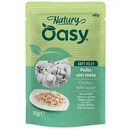 Вологий корм Oasy Cat Wet Natury для дорослих котів курка з яблуком 70 г