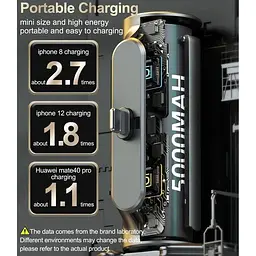 Портативний зарядний пристрій LUCKYDUO Mini 5000 mAh 3 в 1 швидка зарядка для iphone USB C/Micro USB Handys - мініатюра 3