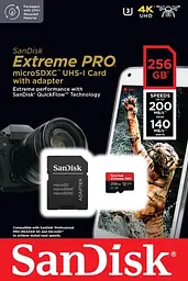 Картка пам'яті SanDisk Extreme Pro A2 256 Gb microSDXC (UHS-1 U3) class 10 V30 (R200MB/s W140MB/s) - мініатюра 3