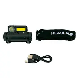 Ліхтарик налобний акумуляторний BL-123, XPE+COB, з сенсорним увімкненням - мініатюра 6