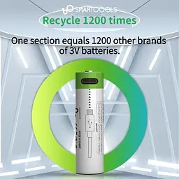 Акумулятор 14500 Smartoools 700 mAh 3.7V батарейка із вбудованою зарядкою Type-C - мініатюра 3