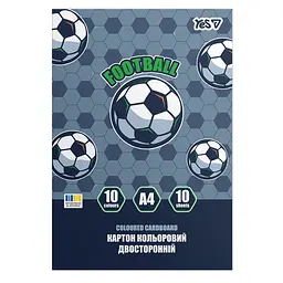 Картон кольор. А4 одностор.10арк./10кольор. Football №955491/Yes/