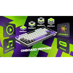 Клавіатура Hator Hellyberry HK75 Mechanical Linear RGB Wireless/Bluetooth/USB UA White/Violet (HK75_wireless) - мініатюра 10