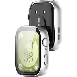 Чохол-накладка DK Huawei Watch Fit 3 Пластик Gloss Скло Full Cover (silver) - мініатюра 2
