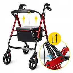 Роллер для ходьби 4FIZJO складний, зі сумкою Black/Red (P-5905973406901) - мініатюра 9