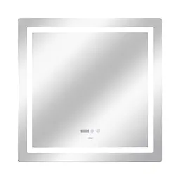 Дзеркало Qtap Mideya 800x800 з LED-підсвічуванням Touch, з антизапотіванням, з годинником, диммером яскравості QT2078NCF8080W - мініатюра 4