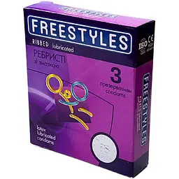 Презервативи Freestyles Ribbed ребристі 9 шт. (3 упаковки по 3 шт.) (ROZ6400229470) - мініатюра 3