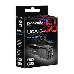 Зарядний пристрій Defender UCA-34 2xUSB, 5V / 3.4A (83834) - мініатюра 6
