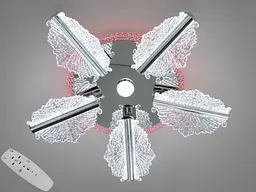 Світлодіодна люстра Diasha S25106/5HR LED 3color для спальні, кухні та вітальні, димер, пульт, 60 W, 58 см, 10-18m²