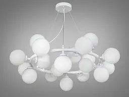Люстра стельова Diasha LQ7063/20WH Loft "Бульбашки", 20 ламп, біла, регульована висота, для вітальні, коридору, кухні