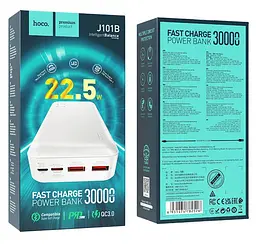 Повербанк Hoco J101B PowerBank 30000 mAh портативний акумулятор зарядний пристрій Білий - мініатюра 3