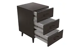 Тумба Віва 3 на конусних ніжках Ferrum-decor 56,5x35x40 Чорний метал ДСП Венге Магія 16 мм (FRD-106819)