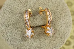 Сережки Xuping Jewelry палаюча зірка 2 см золотисті - мініатюра 2