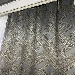 Жакардові штори "геометрія" блідо-синього кольору 2шт. 150х270 з білим шифоновим тюлем 400х270, на т ALBO pbe0052586 - мініатюра 7