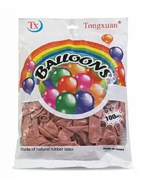 Кульки повітряні святкові Tongxuan 12 дюймів яскраві надувні на день народження в наборі 100 шт Пудровий - мініатюра 2