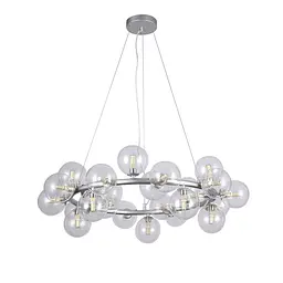 Люстра стельова Levistella 7841019-25 GAB+CL, G9, діаметр 750мм, сріблястий, скляний плафон, сучасний стиль для дому