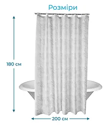 Шторка для ванної кімнати Woko Astoria 3D 180х200 із 12-ма кільцями - мініатюра 2