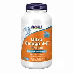 Омега-3 Now Foods Ultra Omega 3-D Fish Oil 180 fish softgels