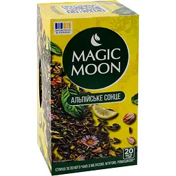Суміш чаю зеленого Magic Moon Альпійське сонце з мелісою м'ятою лимонною травою та ромашкою 40 г (20 шт. х 2 г)