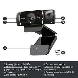 Веб-камера Logitech C922 Pro FullHD (960-001088) - мініатюра 6