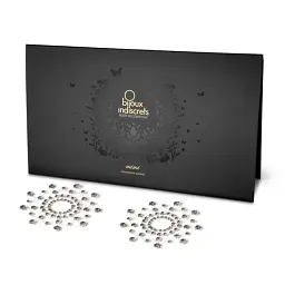 Наклейки на соски Bijoux Indiscrets Mimi Pearl Pasties 2 шт. сріблястий - мініатюра 3