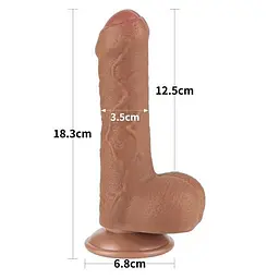 Реалістичний фалоімітатор LoveToy Sliding-Skin Dual Layer Dong 7, 18.3 см - мініатюра 3