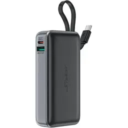 Зовнішній акумулятор Acefast M7 PD30W power bank with cable 10000mAh, Black (6974316283379)