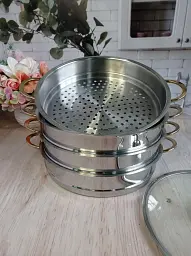 Мантоварка-пароварка O.M.S. Collection 6090 G-30 см 6,4 л - мініатюра 6