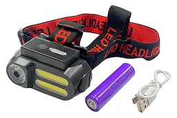 Ліхтар налобний BL 1LED x 2COB x Li-Ion (152-BL611-AVM128)