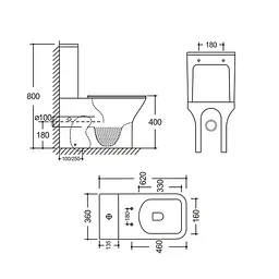 Унітаз-компакт Mixxus Style-0403-R 620x360x800 мм, Rimless MI6727, Білий - мініатюра 7