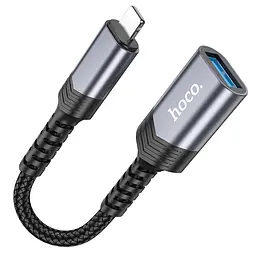 Мульти адаптер хаб Hoco UA24 Lightning to USB 2.0 сірий - мініатюра 3