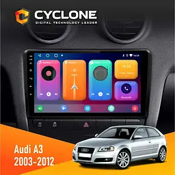 Штатна магнітола Audi A3 2003-2012 Cyclone C9-001 2x32 CPL Cyclone (НФ-00002021)