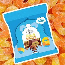 Цукерки желейні Bonds Fizzy Peach Rings Treat Bags 50g - мініатюра 2