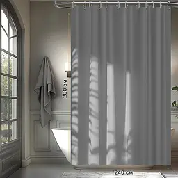 Шторка для ванної кімнати Spazio French Grey 240х200 із 16-ма кільцями

